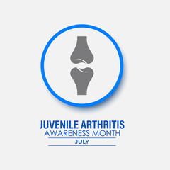 Wall Mural - Vector illustration Juvenile Arthritis awareness month is observed every year in July. The important symptoms of the diseases joint swelling and pain. Banner poster, flyer and background design.