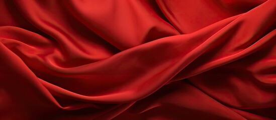 Poster - Abstract red cotton fabric patterns providing copy space image.