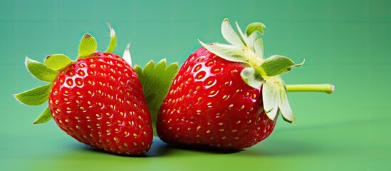 Poster - Isolated fresh strawberries with a copy space image.