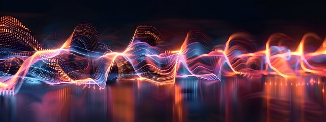Poster - Mesmerizing Wave Packet A 3D Rendered Visualization of Multifrequency Waves and Particles