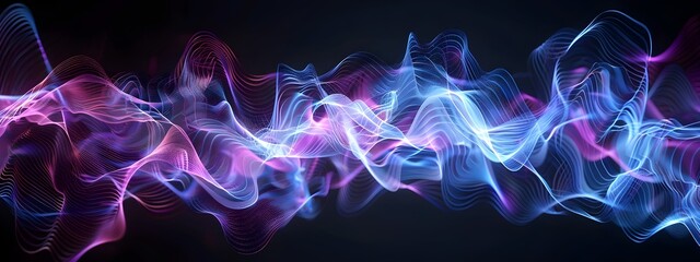 Poster - Mesmerizing Wave Packet Vibrant Digital Fractal Art Visualizing Dynamic Energy Flow