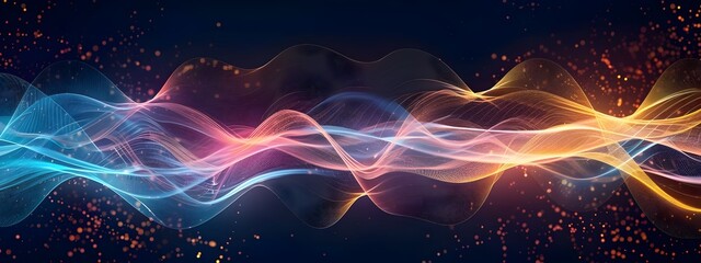 Poster - Quantum Waves Captivating Visualization of Subatomic Fluidity