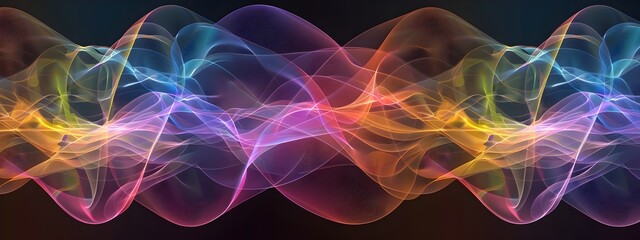 Poster - Vibrant Polarized Waves A Captivating Digital of Energy and Motion