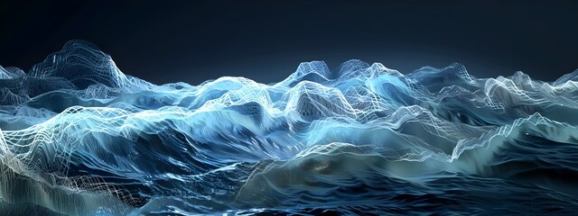 Poster - Ethereal Digital Waves with Phase Shifts   Mesmerizing Abstract Motion Artwork