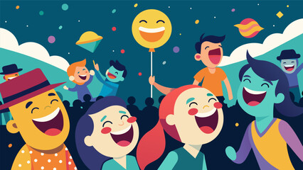 Wall Mural - Laughter and smiles fill the air as festivalgoers delight in the whimsical and imaginative chalk art lining the streets.. Vector illustration