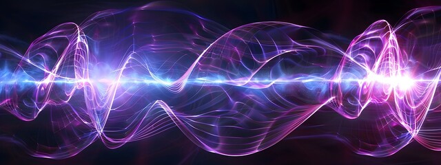 Poster - Frequency Tripling Wave with Dynamic Curves and Vibrant Colors