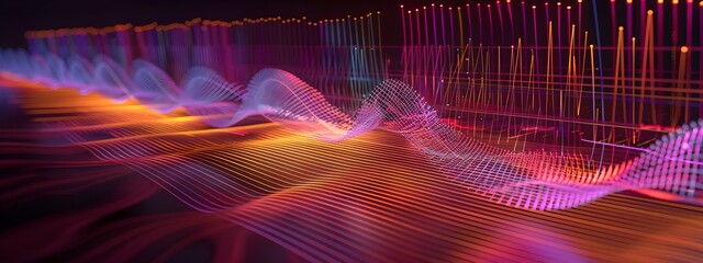 Poster - Vibrant 3D Visualization of Bode Plot Showcasing Frequency Response