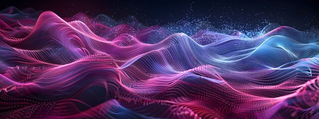Poster - Mesmerizing Waves of Scattered Particle Energy in Vibrant Digital