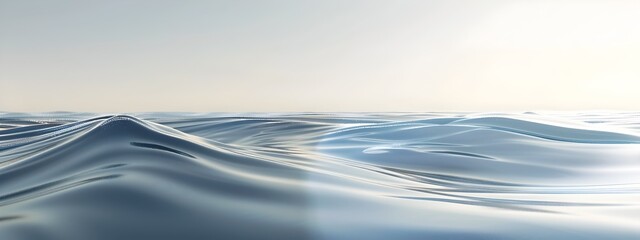 Poster - Mesmerizing 3D Rendered Seascape with Flowing Surface Waves