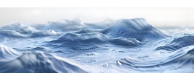 Poster - Mesmerizing 3D Rendered Surface Waves   Undulating Liquid Flows in a Serene Atmospheric Seascape
