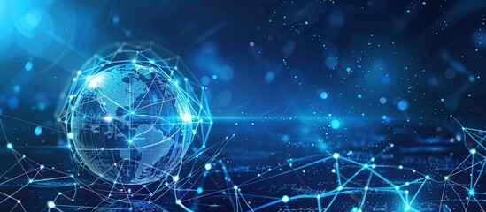 Aufkleber - abstract global computer technology business background. Technology innovation idea of global business solution.
