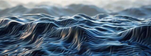 Poster - Captivating 3D Stochastic Waves Randomly Flowing Digital Art with Fluid Dynamics