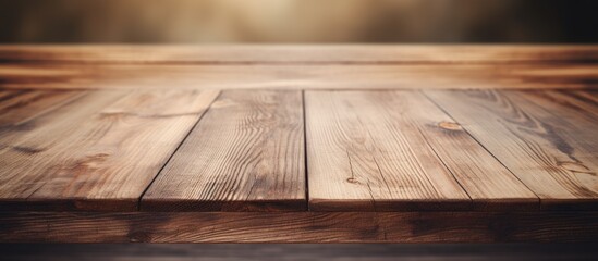 Poster - Wooden table with empty copy space image for abstract background.
