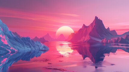 Surreal Geometric Landscapes, Abstract landscapes with geometric shapes and surreal elements