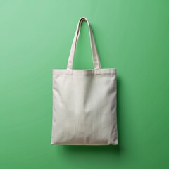 bag mockup for merchandising on green pastel