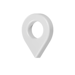 Poster - pin location icon 3d white color