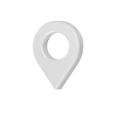 Poster - pin location icon 3d white color