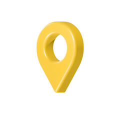 Poster - pin location icon 3d yellow color
