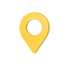 Poster - pin location icon 3d yellow color