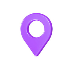 Poster - pin location icon 3d blue color