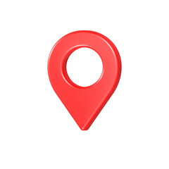 Poster - pin location icon 3d red color