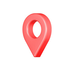 Poster - pin location icon 3d red color