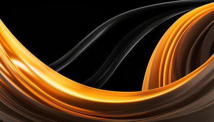 Poster - Wavy pattern created with orange, red yellow, brown,  color. Liquid silk transparent effect