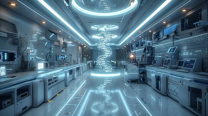 Leinwandbilder - Concept of Modern Biological Gene Laboratory. Generative AI.