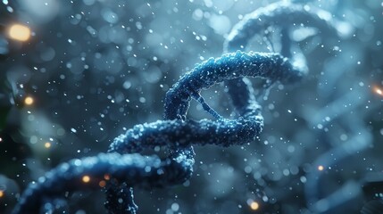 Leinwandbilder - DNA gene background science helix cell genetic medical biotechnology biology bio. Technology gene DNA abstract molecule medicine blue 3D background research digital futuristic human. Generative AI.