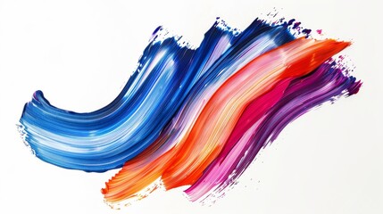 abstract colorful paint brush strokes on a white background