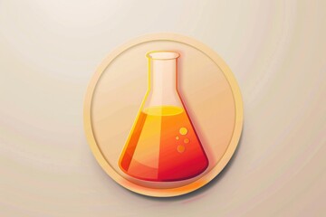 Aufkleber - A yellow flask containing a bright red liquid