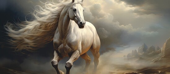 Poster - Equine animal with a majestic appearance. with copy space image. Place for adding text or design