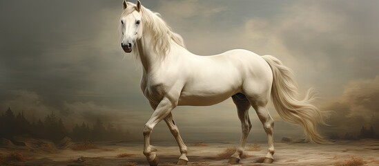Poster - Equine animal with a majestic appearance. with copy space image. Place for adding text or design