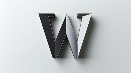 Aufkleber - Simple black and white letter W on a wall, can be used for various purposes