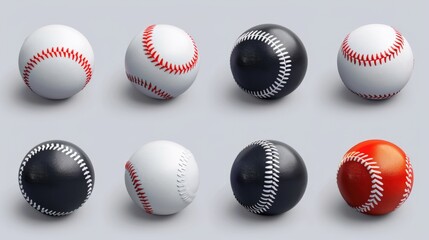 Poster - A collection of baseballs placed on a flat surface, perfect for displaying or using in various scenarios