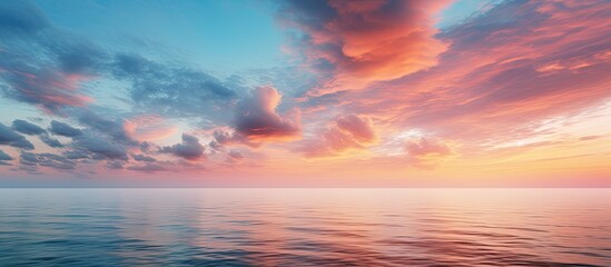 Poster - Beautiful morning sky with a sunrise over the sea, perfect for a copy space image.