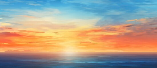 Aufkleber - Twilight with a picturesque sunset sky displaying shades of blue and orange, ideal for a copy space image.