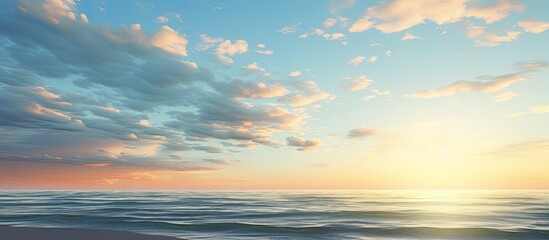 Poster - The ocean in the morning under an unusual sky, providing a unique copy space image.