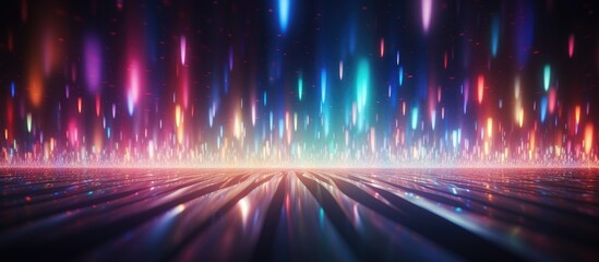 Fototapete - A background with colorful abstract lights that leave room for a copy space image.