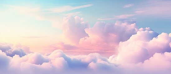 Leinwandbilder - Soft focus pastel-colored clouds create a dreamy backdrop with ample copy space image.
