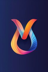 Poster - Colorful abstract logo with a curved shape