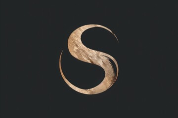 Poster - A golden s on a simple black background, perfect for highlighting important information or adding a touch of luxury to your design