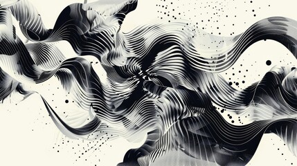 Illustrate a 3D model of a dynamic and abstract liquid movement with a looping bubble pattern