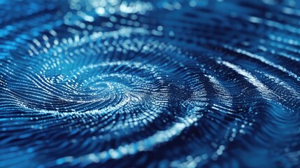Poster - A close-up view of water droplets on a blue surface, great for use in scientific or educational contexts