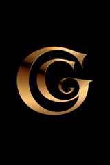 Poster - A single golden letter 'G' on a black background