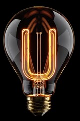 Aufkleber - A bright light bulb on a dark background, ideal for use in product photography or as a design element