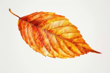 Poster - A detailed view of a single leaf on a white surface