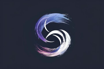 Aufkleber - A vibrant purple and blue swirl design on a black background