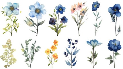 Wall Mural - Vibrant Watercolor Flowers from Azerbaijan for Decor and Design Generative AI