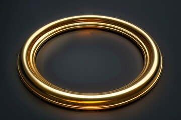 Poster - A gold ring sitting on a black background, simple and elegant design